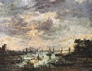 NEER, Aert van der Fishing at Moonlight ag oil painting